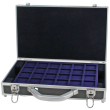 black aluminum coin case velvet trays coin storage box